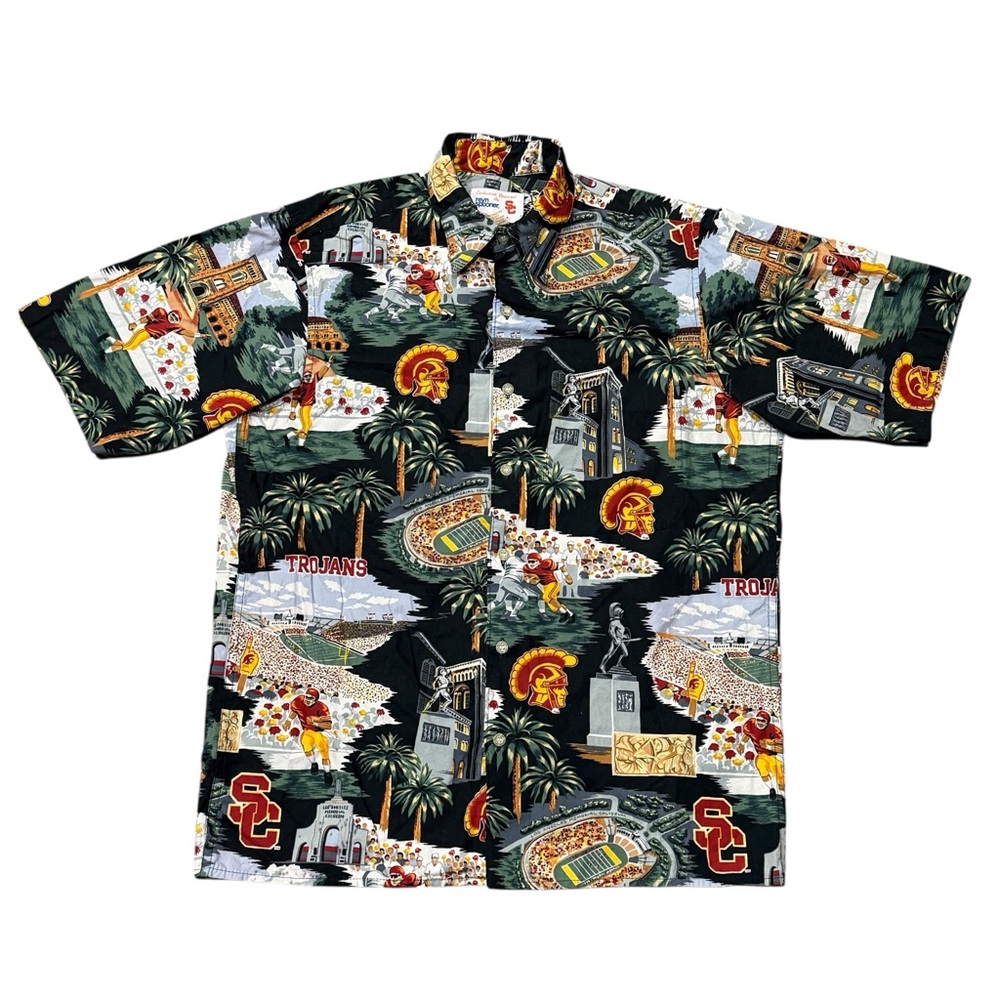 Reyn Spooner Vintage USC Trojans Cotton Hawaiian Button Down Shirt Men’s Sz XS